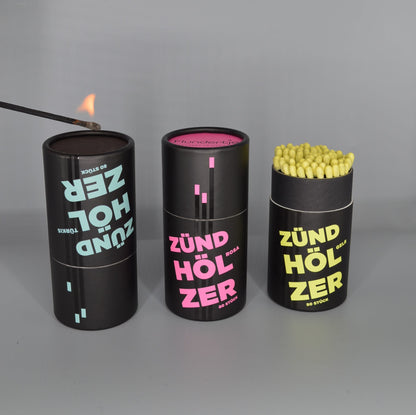Designer-Zündhölzer 3er-Set gemischt